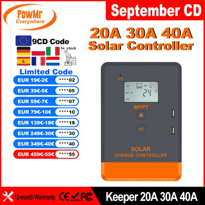 Régulateur de Charge Solaire MPPT 12V 24V