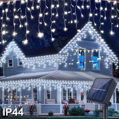 Guirlande Solaire Gouttelettes LED Escalier et Toiture Noël