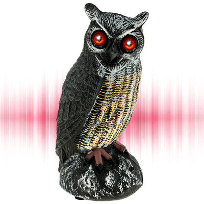 Effaroucheur Solaire Hibou Étanche à Son et Yeux Lumineux