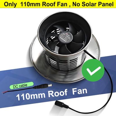 Extracteur Solaire de Toiture 12V Inox 304 avec Capot de Cheminée