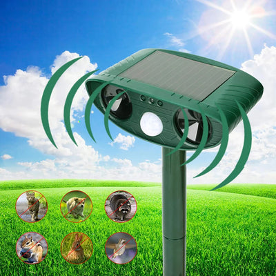 Répulsif Solaire Ultrason Détecteur de Mouvement Chats et Écureuils