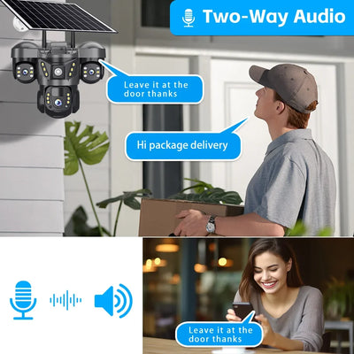 Caméra de Surveillance Solaire 4G Triple Objectif - vue 4