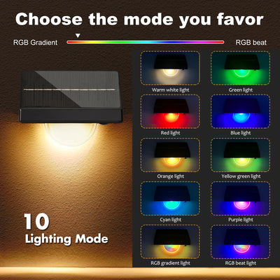 Lampe Solaire d'Escalier LED RGB Couleur Changeante Marches