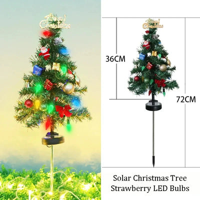 Lampe Solaire Arbre de Noël LED pour Pelouse et Allée