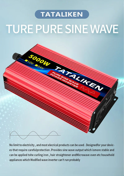 Convertisseur Solaire Onde Pure 12V 24V 220V