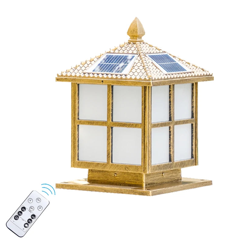 Borne Solaire LED Colonne de Jardin Étanche