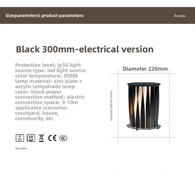 Lampe Solaire de Colonne sur Pied d'Extérieur