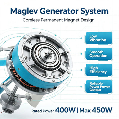Générateur Éolien Vertical 450W 12V Hélicoïdal 3 Pales