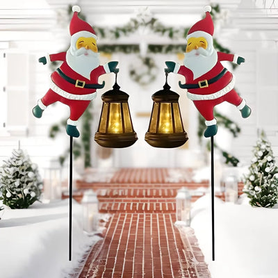 Arrosoir Solaire Père Noël LED Décoration de Jardin