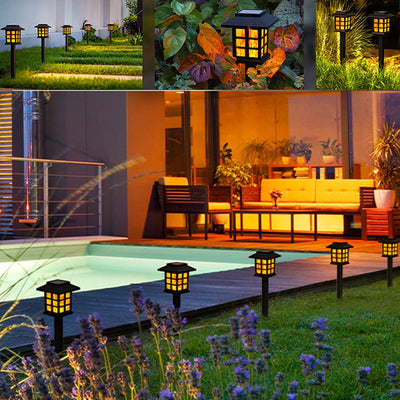 Torche Solaire Flamme Scintillante 10 LED Décoration Jardin