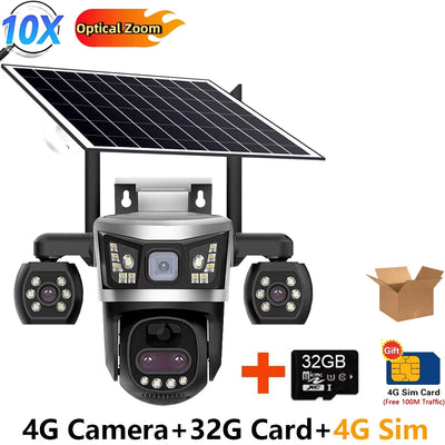 Camera Solaire 4G Exterieure Zoom 10x