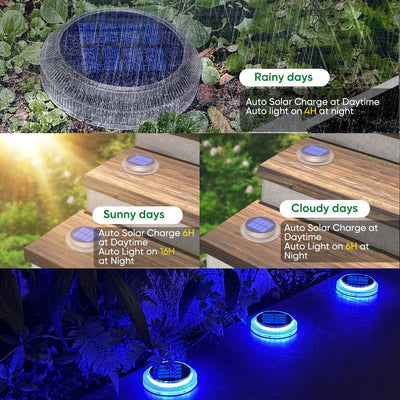 Spot Solaire Extérieur Étanche à Coller Terrasse Lot de 6
