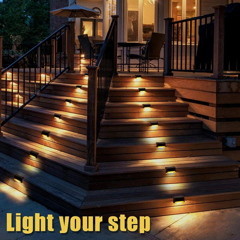 Lampes Solaires d'Escalier Extérieur IPX65, Pack 1 à 16 Pièces, Noir ou Marron