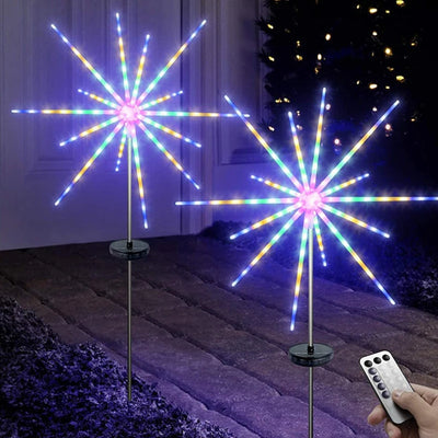 Lampe Solaire Feu d'Artifice LED Étanche Jardin et Allée