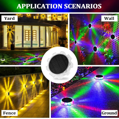 Spot Solaire à Planter RGB 4 Modes Étanche LED Jardin Allée