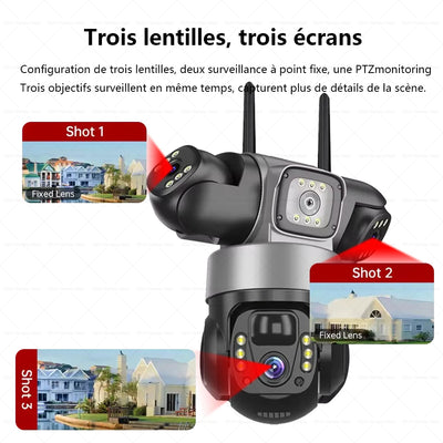 Caméra Solaire 4G 3 Objectifs PTZ Extérieure - vue 2