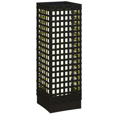 Lampe Solaire de Jardin en Rotin Noire avec Capteur