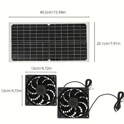 Extracteur Solaire Double 30W Étanche pour Serre et Abri