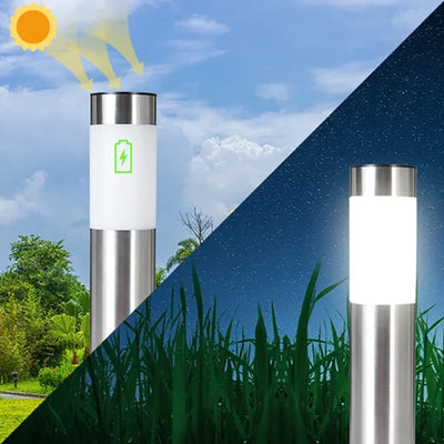 Borne Solaire Extérieur Puissante Finition Noir et Argent
