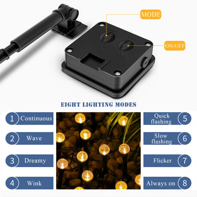Guirlande Solaire LED Pelouse Jardin Étoile Boule Lune
