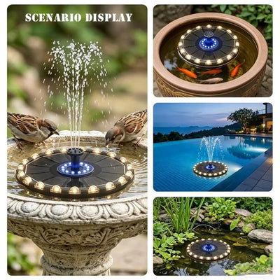 Fontaine Solaire Flottante 3,5 W avec 7 Couleurs LED