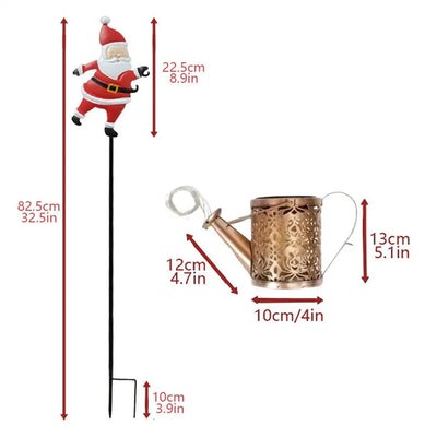 Lampe Solaire Père Noël Pomme de Douche Décorative Jardin