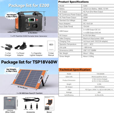 Générateur Solaire Portable 200W 151Wh - vue 7