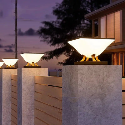 Lampe Solaire de Pilier Moderne d'Extérieur