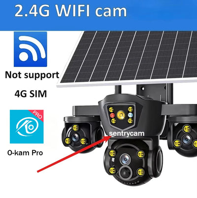 Caméra de Surveillance Solaire DIFANG 4G 8K 3 Objectifs