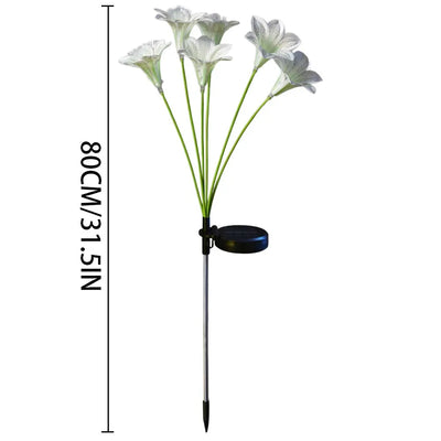 Lampe Solaire Fleur Extérieur Lys Fibre Optique Piquet