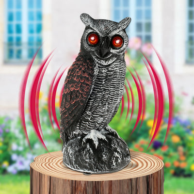 Effaroucheur Solaire Hibou Étanche à Son et Yeux Lumineux