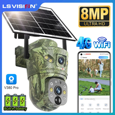 Camera Solaire 4K Double Ecran 4G Exterieure