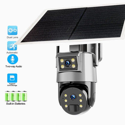 Caméra Solaire Dôme PTZ WiFi 4G 4MP Détection IA