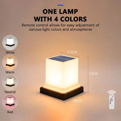 Lampe Solaire de Pilier LED avec Télécommande