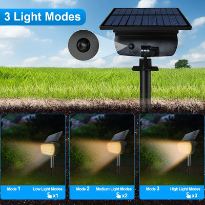 Spot Solaire Paysage 136 LED Extérieur Étanche Projecteur Jardin Allée