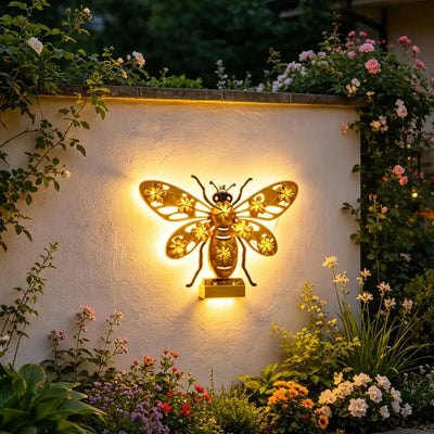 Lampe Solaire Hibou en Métal IP65 Décoration Murale