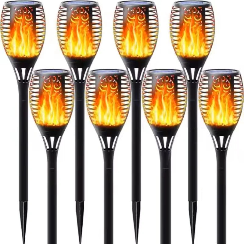 Lampe de poche solaire 12 LED à effet flamme étanche