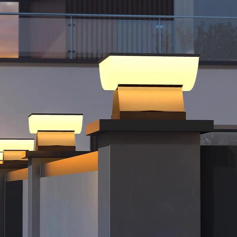 Lampe Solaire de Pilier Inox Extérieure Étanche