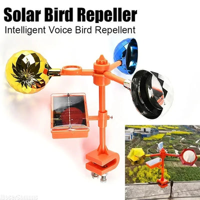Effaroucheur Solaire Rotatif 360° Réfléchissant Ferme et Verger