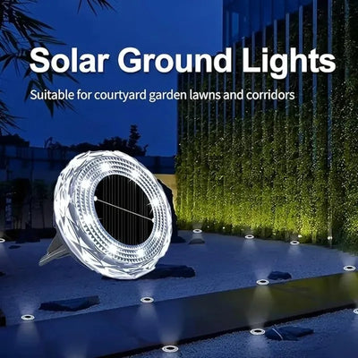 Lampe Solaire Souterraine 8 LED Étanche Chemin Jardin Terrasse