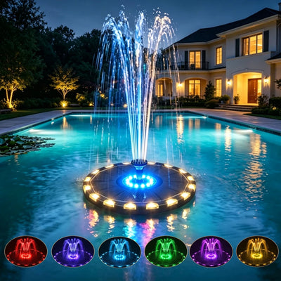 Fontaine Solaire 3,5W Pompe à Eau Jardin Bassin 7 Couleurs