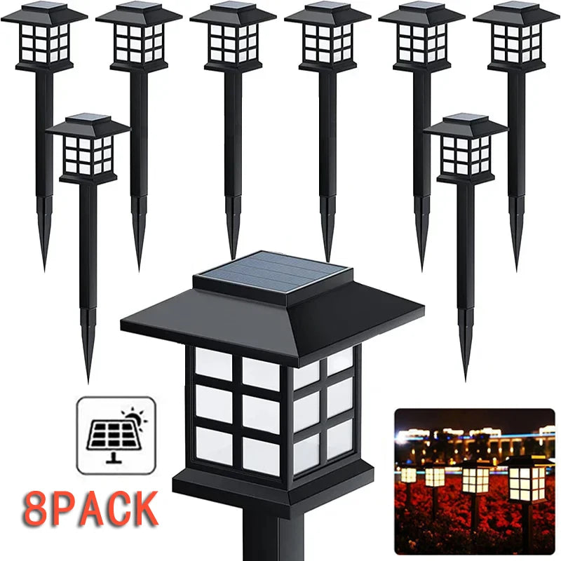 Balise Solaire d'Allée LED Lot de 8 Allumage Automatique