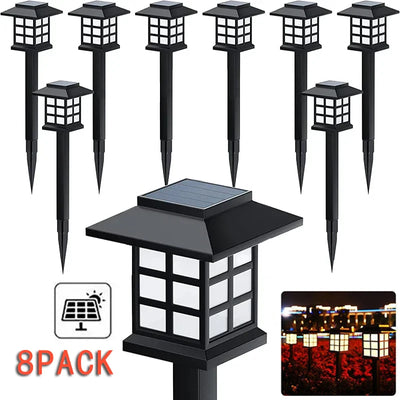 Balise Solaire d'Allée LED Lot de 8 Allumage Automatique