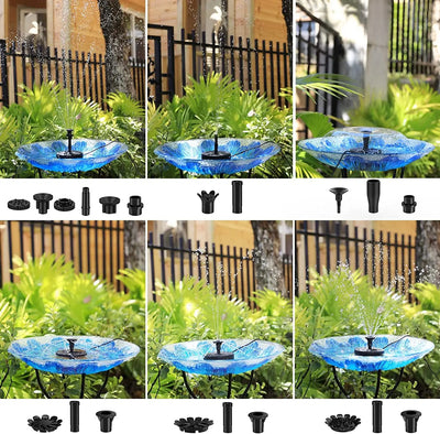 Fontaine Solaire Flottante à 7 Buses pour Bain d'Oiseaux