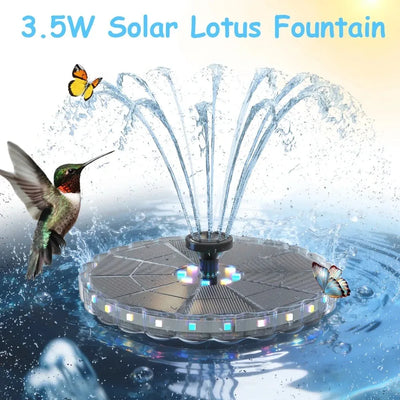 Fontaine Solaire LED de Jardin pour Bain d'Oiseaux