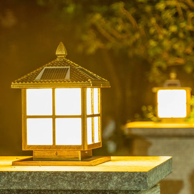 Borne Solaire LED Colonne de Jardin Étanche