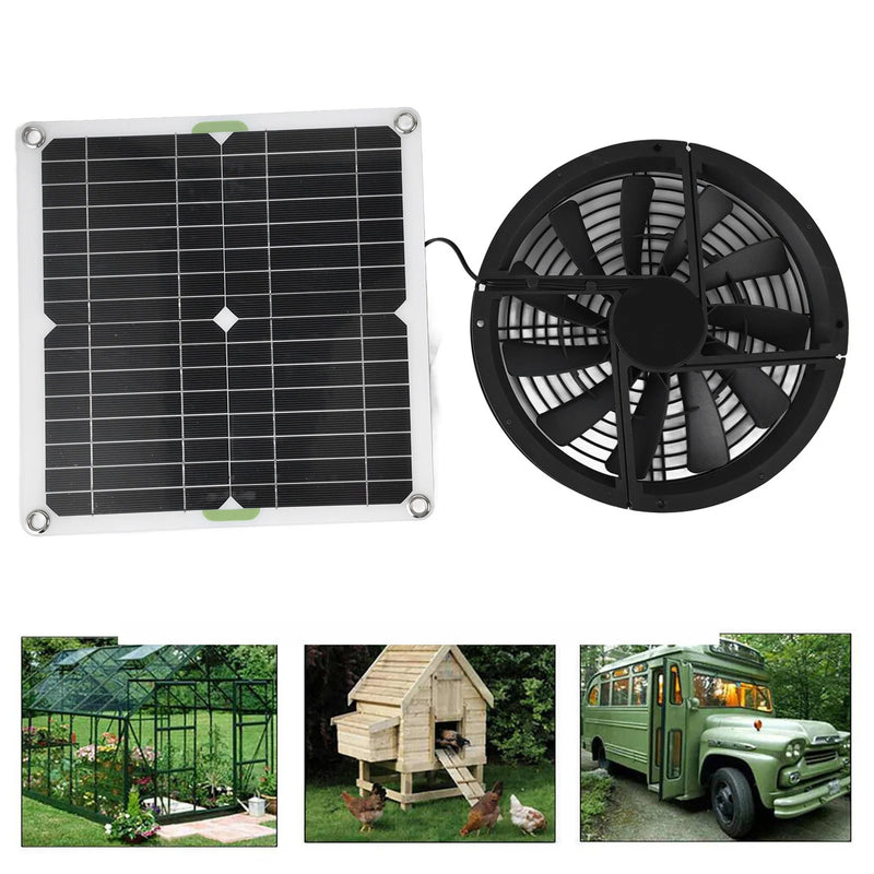 Extracteur Solaire 100W 12V pour Serre, Chenil et Basse-Cour