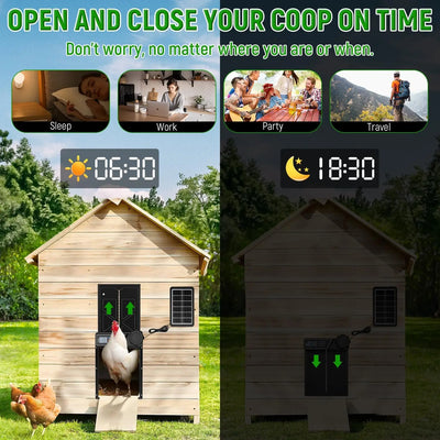 Porte Automatique de Poulailler Solaire Capteur Jour et Nuit