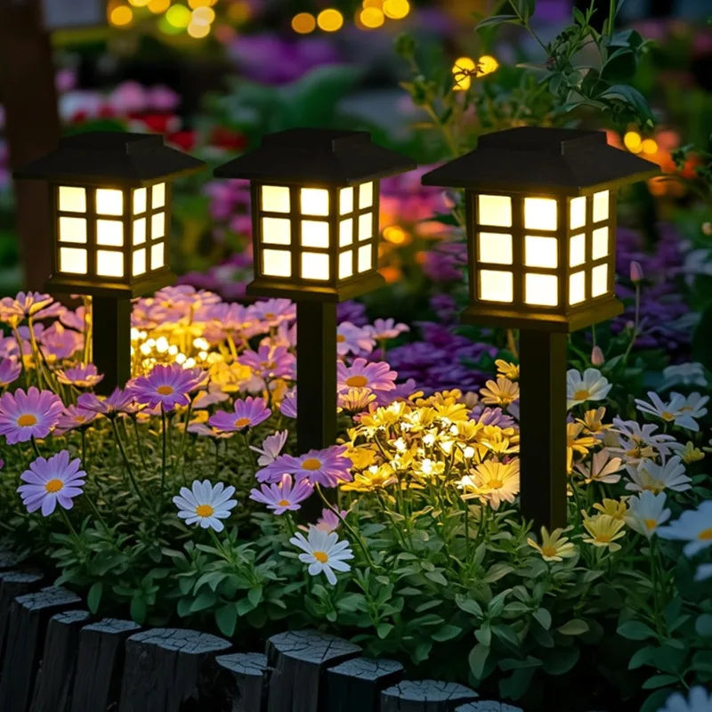 Lot de 2 Piquets Solaires Jardin Compacts Étanche IP65