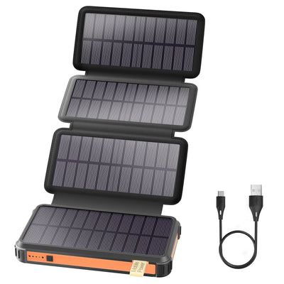Power Bank Solaire 26800mAh Sans Fil 4 Câbles